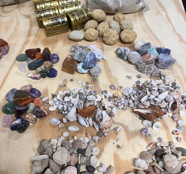 RAW, TUMBLED, FOSSIL AND SHELL PARTY BAGS