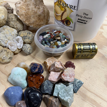 DIRTY DOZEN GEODE MINING BUCKET PLUS NATURAL CRYSTAL RAW STONES ...