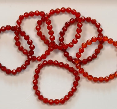 Red Agate Carnelian 8mm Round Bracelet