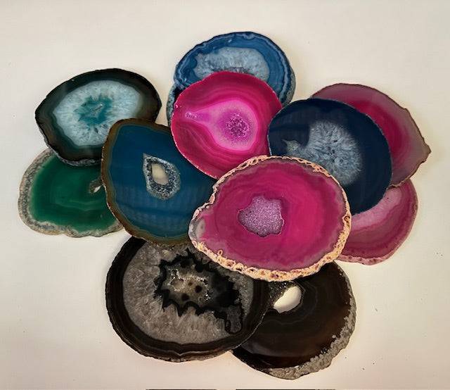 MYSTERY POLISHED AGATE SLAB IN ASSORTED COLORS