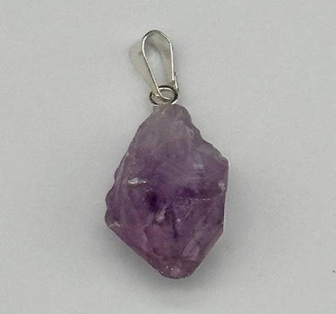 Amethyst Silver Plated Bail Pendant